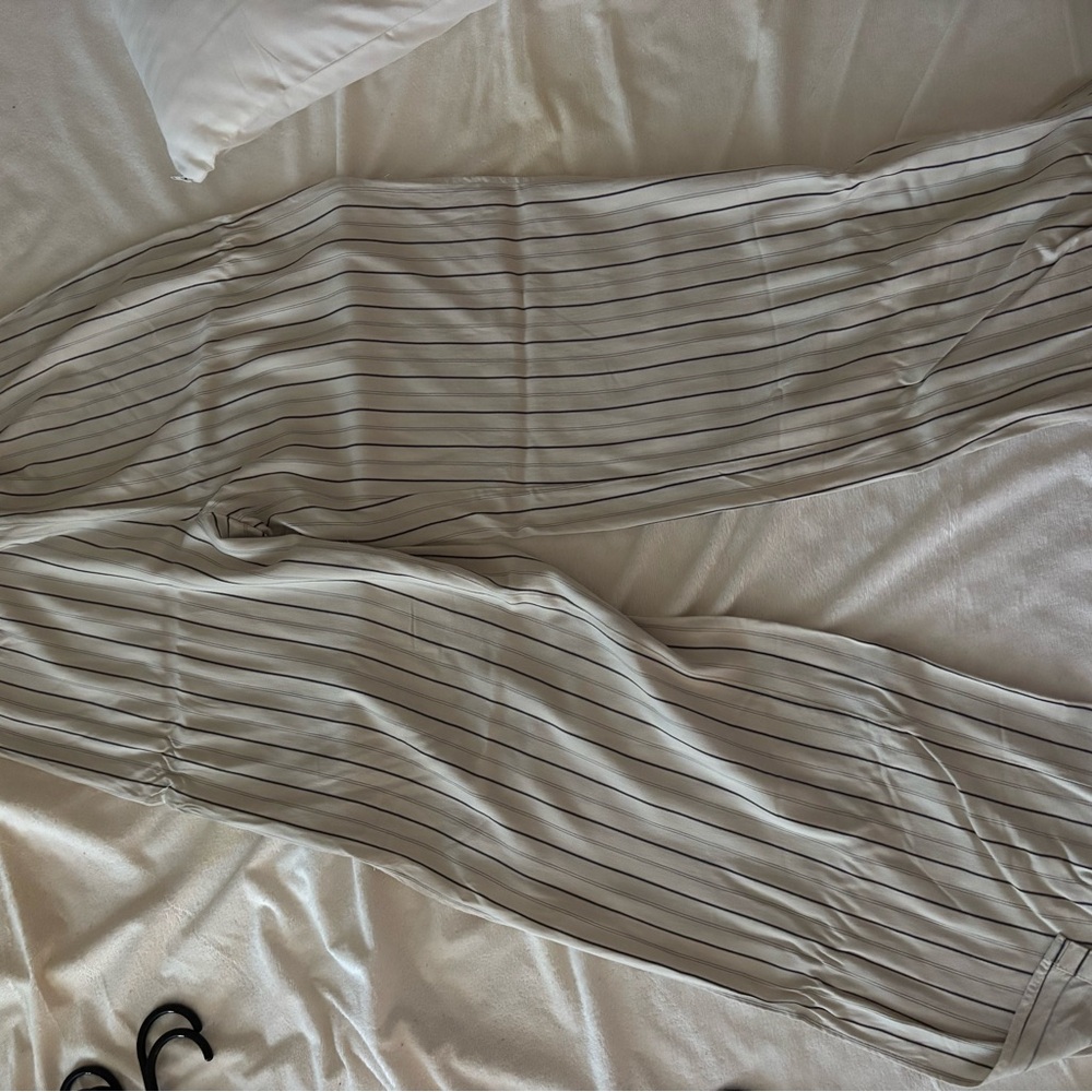 BB Dakota Beige and Black Striped Pants